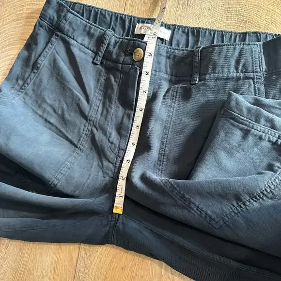 Banana Republic Super Soft Soma Mid Rise Wide Leg Pant Tapestry Navy Blue M - Picture 11 of 12